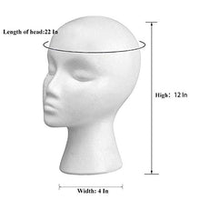Load image into Gallery viewer, 11&quot; 3 Pcs Styrofoam Wig Head - Tall Female Foam Mannequin Wig Stand and Holder for Style, Model And Display Hair, Hats and Hairpieces, Mask
