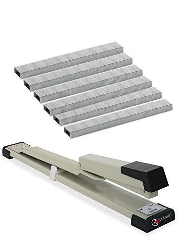 Long Reach Stapler - 20 Sheets Capacity, 210 Staples Capacity - Adjustable up to 12” - Perfect for Binding Books, pamphlets, brochures and Stapling (Bundle - Stapler with 5000 Staples)
