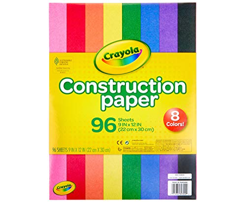 Crayola Construction Paper, School Supplies, 96 ct Assorted Colors, 9