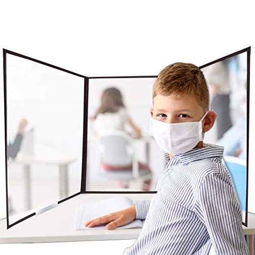 Risch - Shield – Desk Desk Shield - Portable Clear Vinyl Protective Shield for Use in Classrooms, on Desks or at Tables- 14.5
