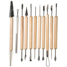 Load image into Gallery viewer, Darice 11-Piece Clay Tools Set from Studio 71 – Metal Tipped Clay Sculpting Tools with Wood Handles, Ideal for Cleaning and Creating Decorative Effects on Clay Surfaces
