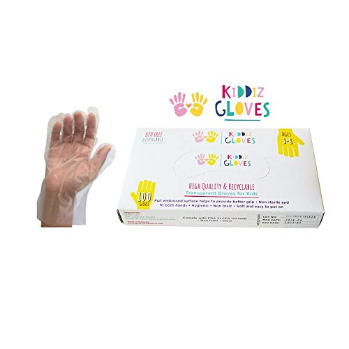 Kiddiz Gloves: Eco-friendly Disposable Gloves for Kids Ages 3 - 8 (100 count)