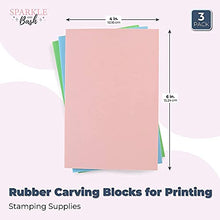 Load image into Gallery viewer, Rubber Carving Blocks for Printing, Stamping Supplies (4 x 6 x 0.3 In, 3 Pack)
