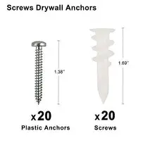 Load image into Gallery viewer, RIFAA Self Drilling Drywall Anchors and Screws Kit of 40 Pieces - Wall Anchors Holds 50 Lbs - Install Hardware - Mount and Hang from Drywall and Doors
