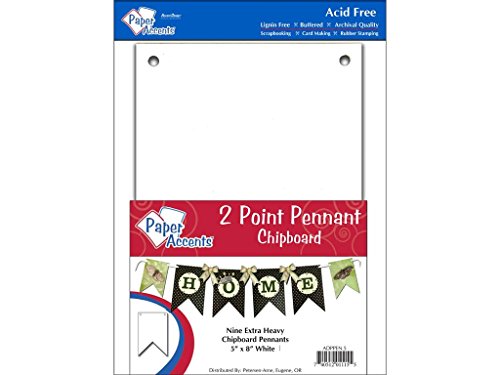 Accent Design Paper Accents Pt 5x8 Wht Chip 2 Point Pennant