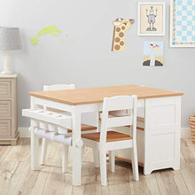 Load image into Gallery viewer, Melissa &amp; Doug Wooden Art Table and 2 Chairs Set – Light Woodgrain/White
