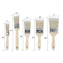 Load image into Gallery viewer, TAVOLOZZA 5 PCS Paint and Chip Paint Brushes with Wooden Handle for Paint, Stains, Varnishes, Glues, Acrylics and Gesso
