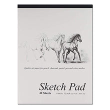 Load image into Gallery viewer, 9&quot; X 12&quot; Premium Sketch Pad Art Paper for Pencil, Charcoal, Pastel, Pen and Color Marker - 40 Per Pack by AmberCity (1 Pack)
