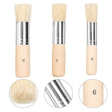 Load image into Gallery viewer, Chip Paint Brushes &amp; Wooden Stencil Brush, Natural Bristle Paintbrush for Walls, Flat Chip Brush &amp; Round Paintbrush - Painting or Waxing and Chalk, Good for Wall Painting, Stains, Oil, Wax, Set of 6

