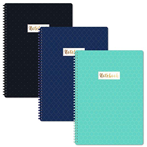 A4 Notebooks/Journal - 3 Pack Lined A4 Ruled Notebook Journal with Premium Paper, Wirebound, 9