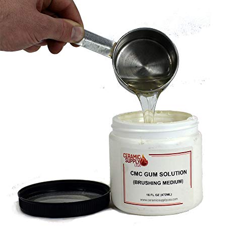 Ceramic Supply USA - CMC Gum Solution- 1 Pint - Concentrated Brushing Medium for Ceramic Glazes- Improves Brushability- Reconstitute Dried Out glazes- Binder for Enamel Powders