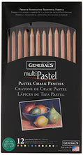 Load image into Gallery viewer, General Pencil 4400-12A General&#39;s Pastel Chalk Pencils, 12 Colors, Multicolor, 7 x 1/4 x 1/4 in
