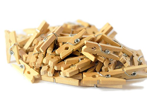 Craft4u 100-Pack of 1.0 Inch (25mm) Baby-Size Mini Wooden Clothespins. So Tiny So Funny