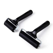 Load image into Gallery viewer, 2Pcs Rubber Roller Brayer Rollers Hard Rubber 3.8 and 2.2 Inch for Printmaking (Black) by HRLORKC
