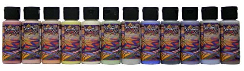 Speedball Underglaze 12-Color Ink Set, Sampler Pack, 2 Ounce Jars