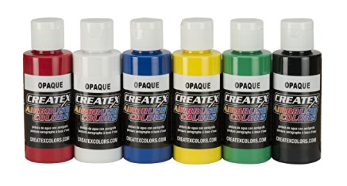 Createx Colors 5803-00 2 oz Opaque Airbrush Paint Set, 2 Ounce, Multicolor, 12 Fl Oz