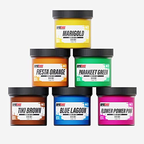 Rapid Cure Tropical Plastisol Ink Kit for Screen Printing Low Temp Cure 6 – 8oz Ink Bottles by Screen Print Direct