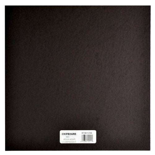Grafix Medium Weight 12 Inch by 12 Inch Chipboard Sheets, Black 25/Package