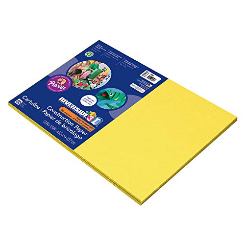 Pacon 103616 Riverside 3D Construction Paper, Yellow, 12