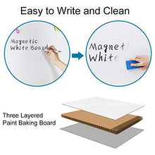 Load image into Gallery viewer, Magnetic White Board 24 x 18 Dry Erase Board Wall Hanging Whiteboard with 3 Dry Erase Pens, 1 Dry Eraser

