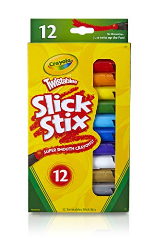 Crayola Twistables Slick Stix Crayons, 12 Count, Oil Pastel Alternative, Ages 3 & Up, Assorted