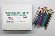 Load image into Gallery viewer, Half Pencils with Eraser - Golf, Classroom, Pew, Short, Mini - Hexagon, Sharpened, Non Toxic, Non-Smudge, 2 Pencil, Wood Cased, Color -Assorted Mix of Colors, (Box of 48) Golf Pocket Pencils

