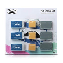 Load image into Gallery viewer, Mr. Pen Eraser Set with Kneaded Erasers, Gum Erasers and Pencil Erasers, Pack of 9

