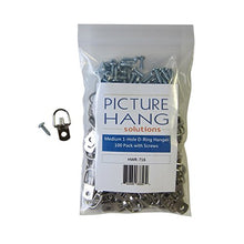 Load image into Gallery viewer, D Ring Picture Hangers with Screws - Pro Quality d-Rings - 100 Pack - Picture Hang Solutions
