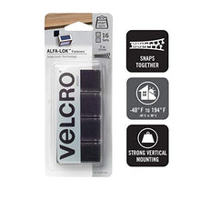 Load image into Gallery viewer, VELCRO Brand - VEL-30180-USA ALFA-LOK Fasteners | Heavy Duty Snap-Lock Technology | Self-Engaging and Multidirectional Use | Black, 1 inch Squares, 16 Sets
