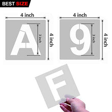 Load image into Gallery viewer, Letter Templates Stencils, 36 Pcs Reusable Plastic Alphabet Art Craft Templates, Letter and Number Stencils for Painting on Wood Rock Glass Wall Canvas Fabric Chalkboard Ceramic Porcelain (4 inch)
