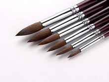 Load image into Gallery viewer, Artist Paint Brushes-Superior Sable Hair Artists Round Point Tip Paint Brush Set Watercolor Acrylic Painting Supplies

