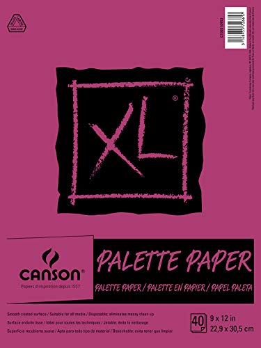 Canson Foundation Disposable Palette Pad, Coated Paper, Fold Over, 9 x 12 Inch, 40 Sheets, 9