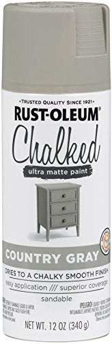 Rust-Oleum 302593 Series Chalked Ultra Matte Spray Paint, 12 oz, Country Gray