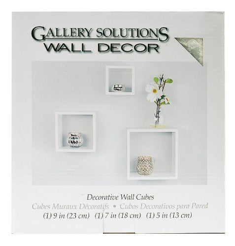 Gallery Solutions 3-Piece Nested Wall Cubes Set, White