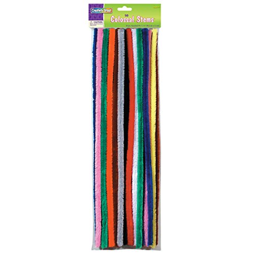 Creativity Street Colossal Stems, 15mm by 19.5-Inch, Assorted Colors, 50/Pack