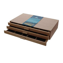 Load image into Gallery viewer, 3 Drawer Wood Pastel Storage Box 15-3/4 x 9-1/2 x 3-1/2 inches
