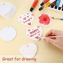 Load image into Gallery viewer, WILLBOND 10 Packs Sublimation Ceramic Ornament Heart Porcelain Ornament Blank Ceramic Ornament for DIY Crafts Valentine
