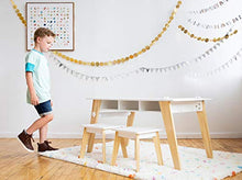 Load image into Gallery viewer, Wildkin Kids Arts and Crafts Table Set for Boys and Girls, Mid Century Modern Design Craft Table Includes Two Stools, Paper and Storage Cubbies Underneath Helps Keep Art Supplies Organized (White)
