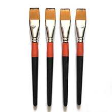 Load image into Gallery viewer, One Inch Flat Bright Paint Brush, Pack of 4, Premium Quality Synthetic Sable Hair for Acrylic Watercolor Oil Gouache Painting by Students, Professionals and Artists
