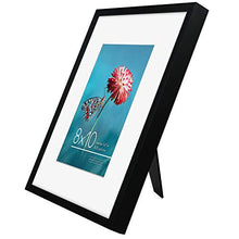 Load image into Gallery viewer, Americanflat 8x10 Picture Frame in Black - Displays 5x7 With Mat and 8x10 Without Mat - Aluminum with Shatter Resistant Glass - Horizontal and Vertical Formats for Wall and Tabletop
