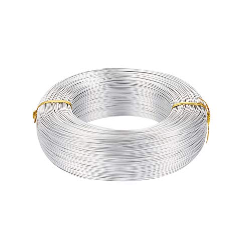 Pandahall 984 Feet Silver Aluminum Craft Wire 20 Gauge Flexible Metal Wire for Jewelry Making