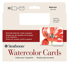 Load image into Gallery viewer, Strathmore 105-150-1 Watercolor Cards, Cold Press, 5&quot; x 6.875&quot;, 10 Cards and Envelopes
