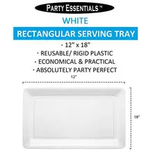 Load image into Gallery viewer, Party Essentials Heavy Duty Hard Plastic 12 x 18-Inch Rectangular Serving Tray, Single Unit, White
