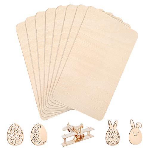 Pllieay 8pcs 200 x 100 x 1.6mm Balsa Wood Sheet Unfinished Thin Basswood Sheets for Home Crafts, Model Aircraft Bridge Boat and Pyrography Art