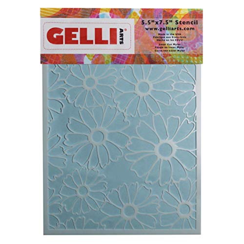 Gelli Arts Flower Stencil - Designed to Print with 5x7 Printing Plate