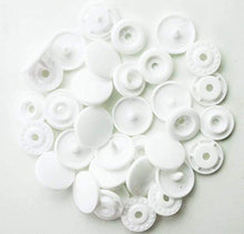 Load image into Gallery viewer, 500 Sets Snaps Buttons KAM, BetterJonny Size 20 T5 Glossy Round Resin Plastic Buttons Fasteners Punch Poppers for Baby Bib Cloth Diaper White
