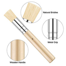 Load image into Gallery viewer, Outus 6 Pieces Wooden Stencil Brushes Pure Natural Stencil Brushes Painting Bristle Brushes for Acrylic Oil Watercolor Art Painting Stencil Project DIY Crafts, 3 Sizes
