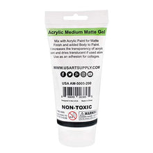 Load image into Gallery viewer, U.S. Art Supply Clear Gel Medium Matte Acrylic Medium, 200ml Tube - Use to create transparent colors
