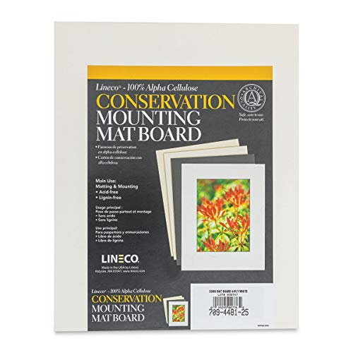 Lineco Conservation Matboard - White, 4 ply, Pkg of 25, 8'' x 10''