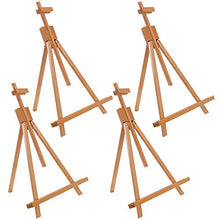 Load image into Gallery viewer, U.S. Art Supply Topanga 31&quot; High Tabletop Wood Folding A-Frame Artist Studio Easel (Pack of 4) - Adjustable Beechwood Tripod Display Stand, Holds Up To 27&quot; Canvas - Portable Table Desktop Holder
